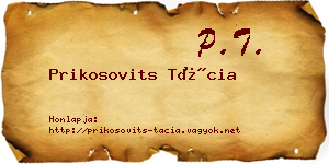 Prikosovits Tácia névjegykártya